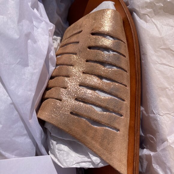 NEW Free People Slice of Sun fine leathers Sandals in rise/tyrien 3S2 - Picture 3 of 10